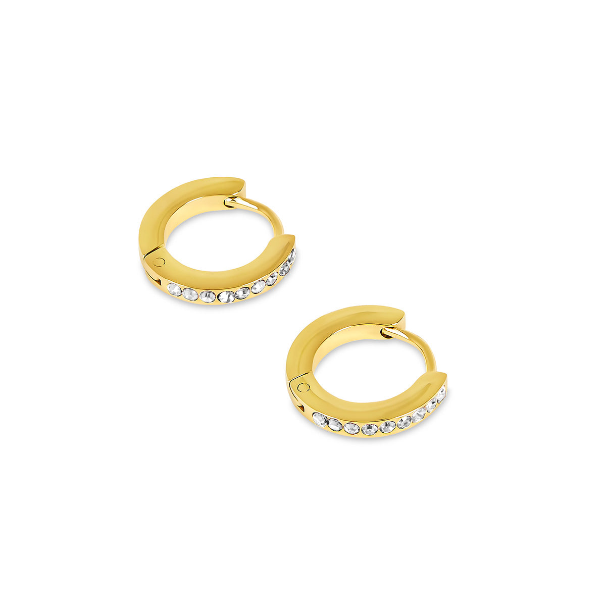 Birthstone Huggie Creolen Gold in Geschenkbox