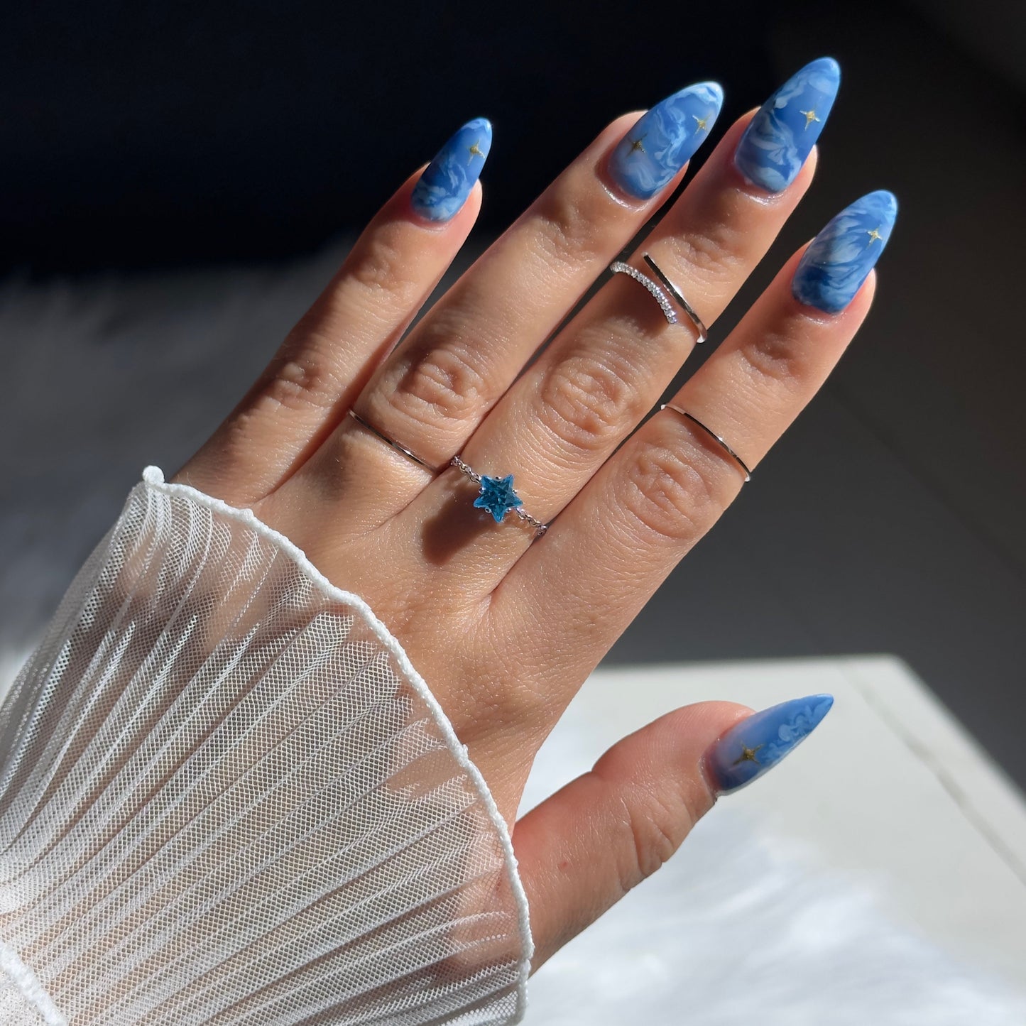 Star Chain Rings- Silver
