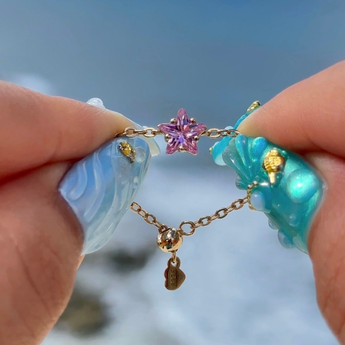 NEW! Star Chain Rings- GoldL