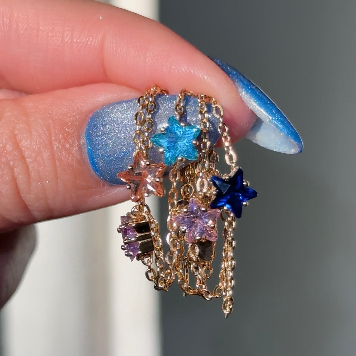 NEW! Star Chain Rings- GoldL