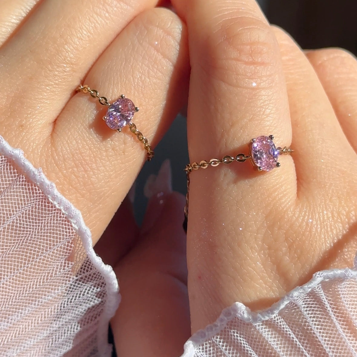 NEW! PINK Self-Love Chain Ring