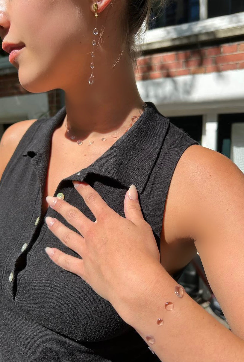 Ensemble de colliers goutte d'eau – Transparent, étanche et réglable