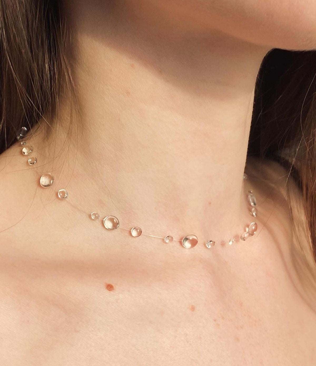 Ensemble de colliers goutte d'eau – Transparent, étanche et réglable