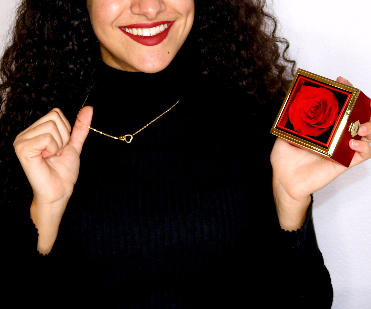 Eternal Rose With Custom Engraved Necklace