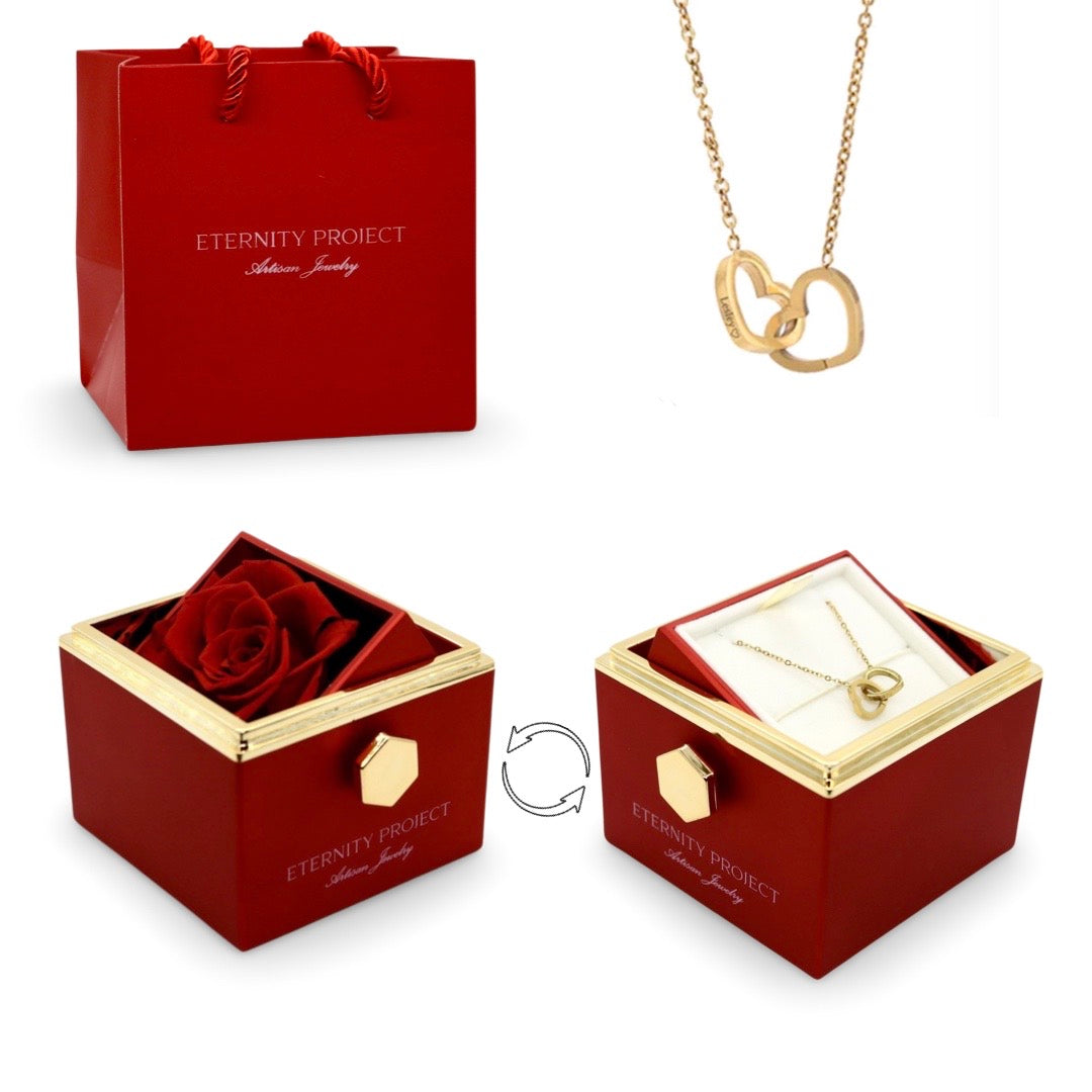 Eternal Rose With Custom Engraved Necklace