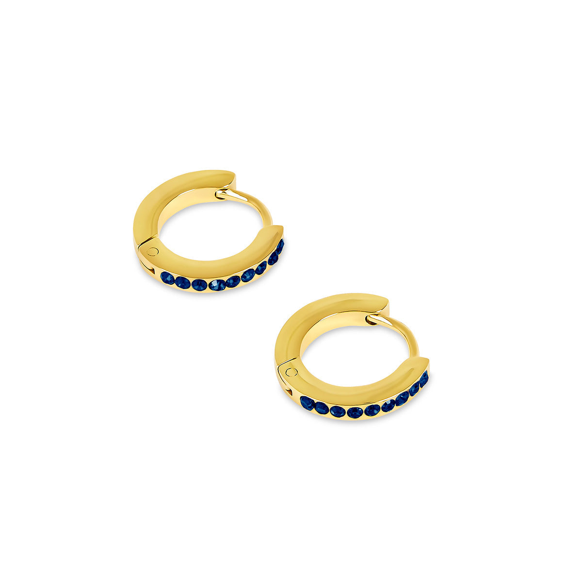 Birthstone Huggie Creolen – Gold