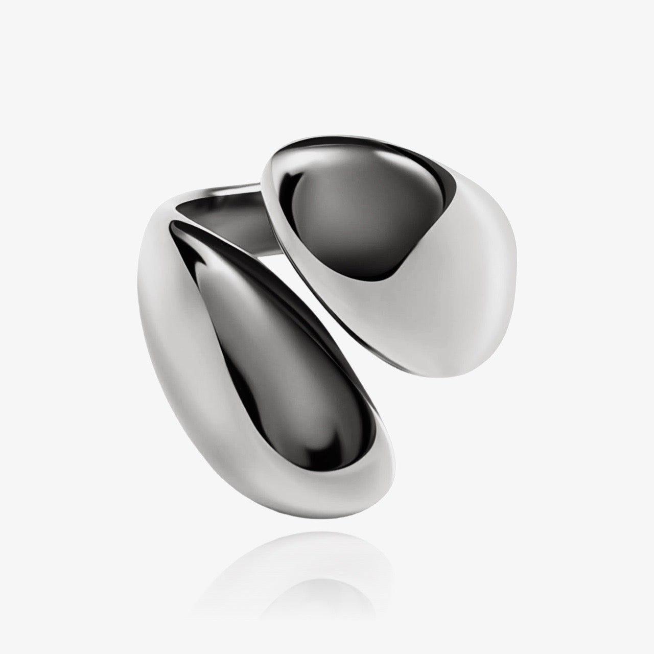 Adjustable organic shape ring worn on hand