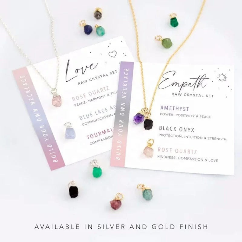 Styling with the affirmation raw crystal necklace