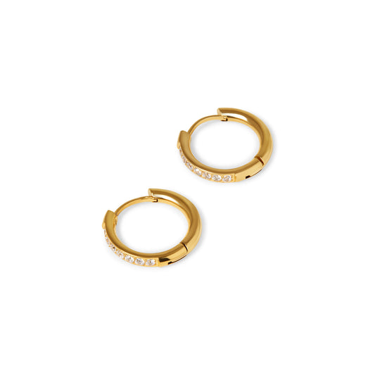 Arielle Stein Creolen Gold – Vorderansicht