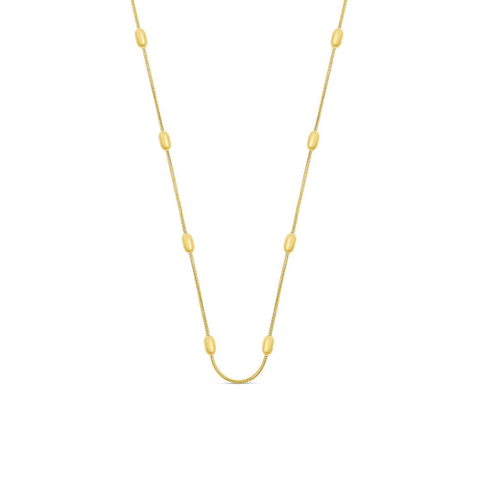 Ball Pendant Rounded Snake Chain Halskette Gold – Vorderansicht