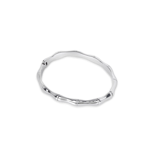 Bambus Armreif Silber – Vorderansicht
