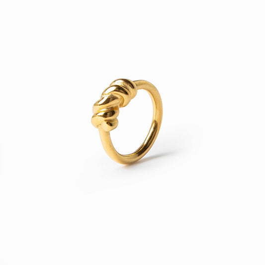 Barbed Wire Ring Gold – Vorderansicht