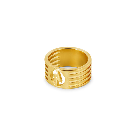 Blitz Cut-Out Ring Gold – Vorderansicht