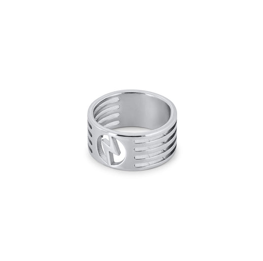 Blitz Cut-Out Ring Silber – Vorderansicht