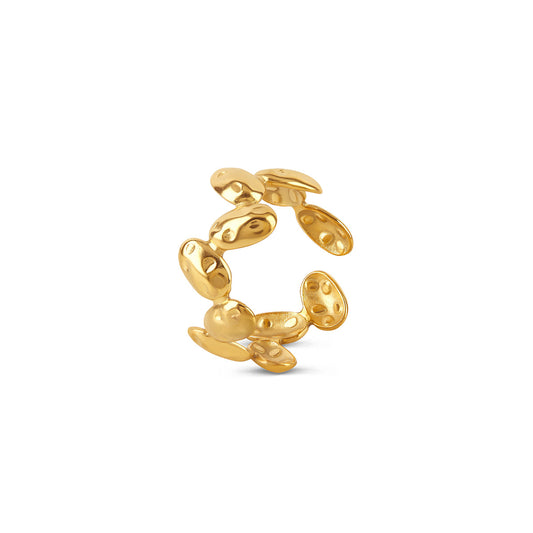 Blütenblatt Punkt Ring Gold – Vorderansicht