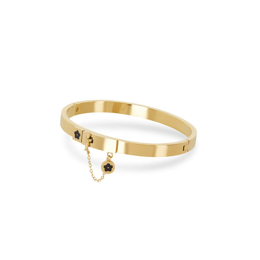 Blumenschloss Armreif Gold – Vorderansicht