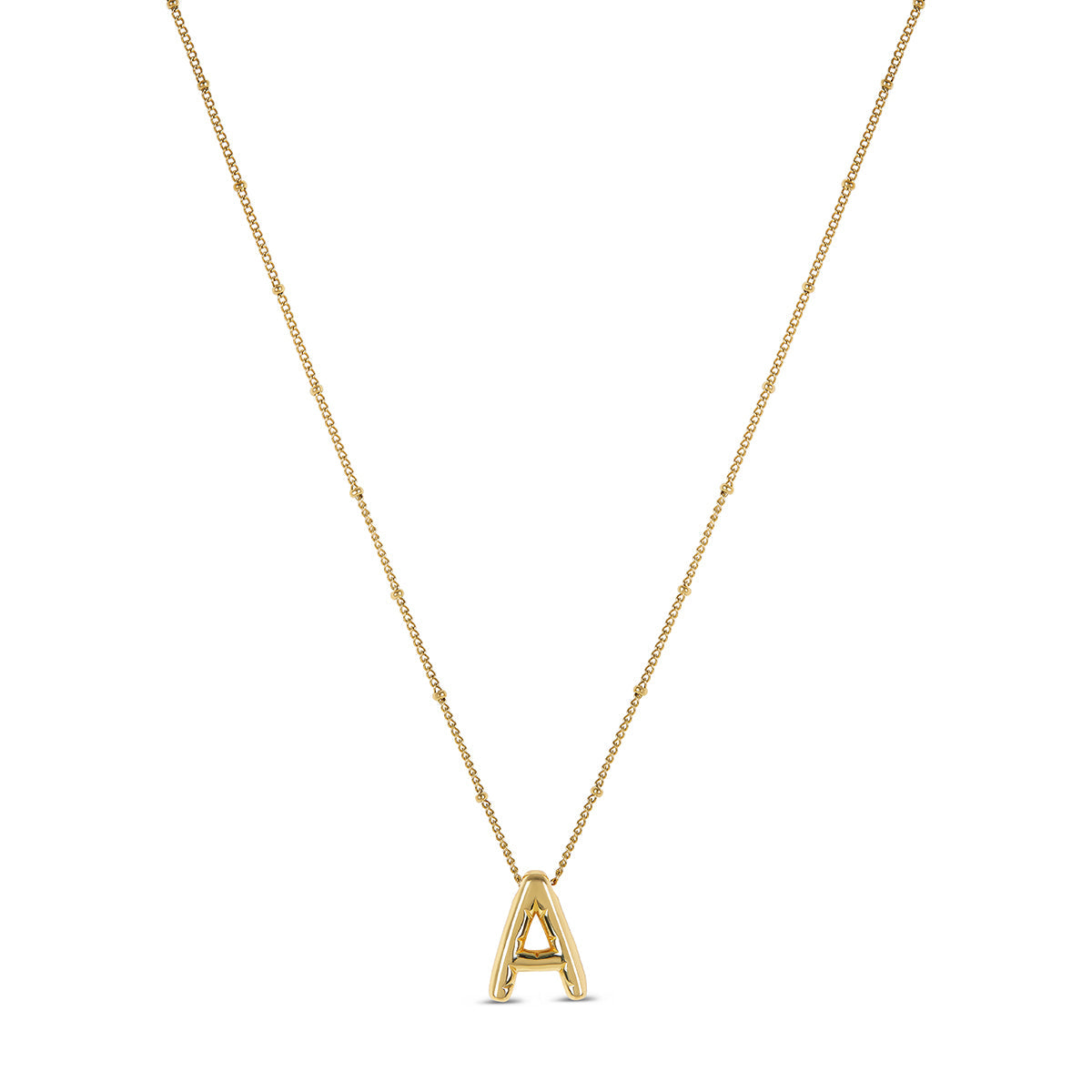 Bubble Initial Halskette Gold – Vorderansicht