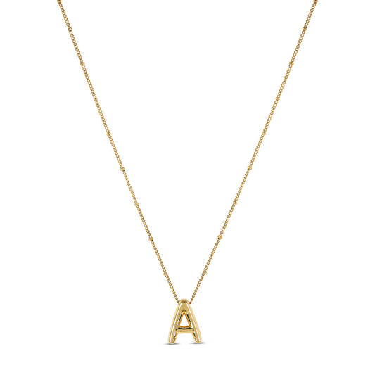 Bubble Initial Halskette Gold – Vorderansicht