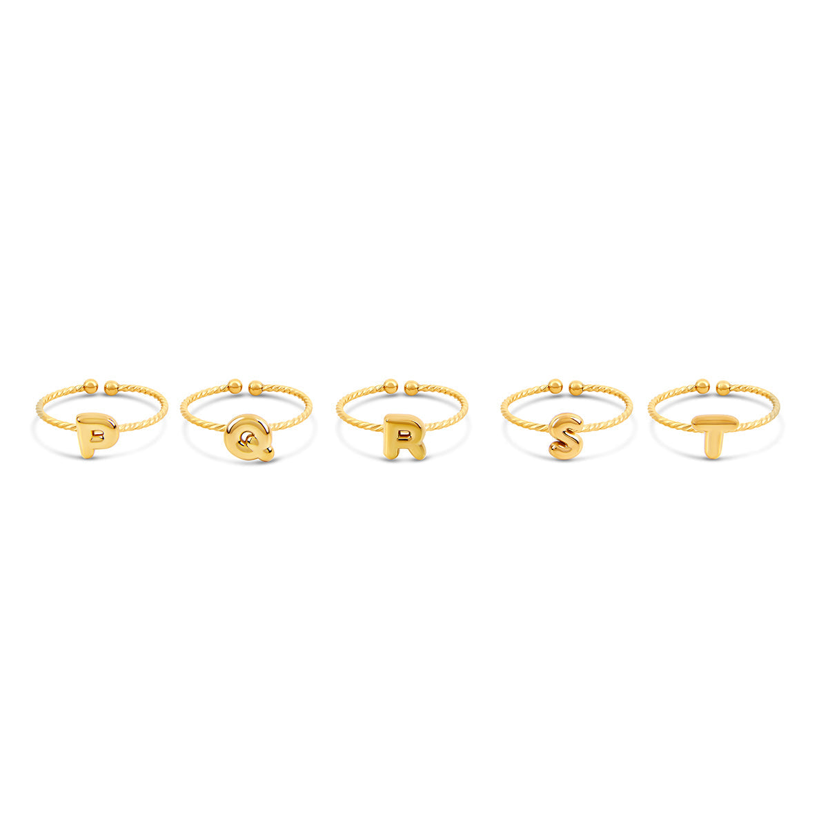 Bubble Initial Kordelkette Ring Gold in Geschenkbox