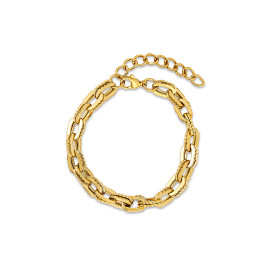 Camden Massive Gliederkettenarmband Gold – Vorderansicht