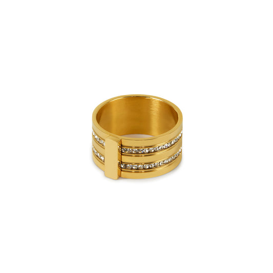 Caviar Stack Ring Gold – Vorderansicht