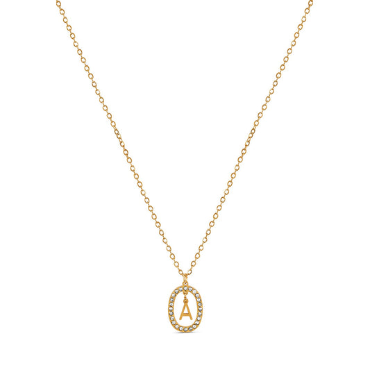 Chandelier Initial Halskette Gold – Vorderansicht