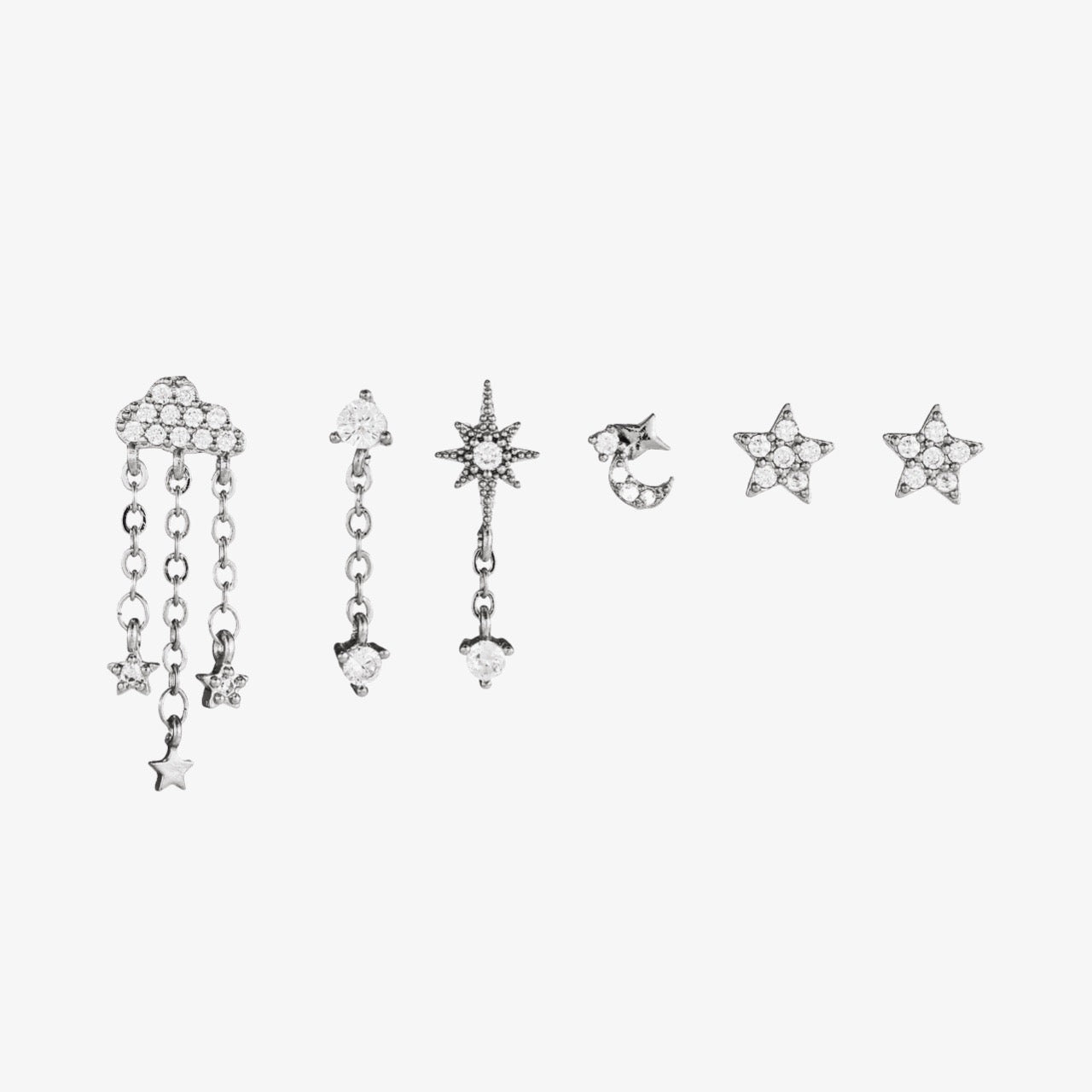 Waterproof crystal earrings set in gold or silver
