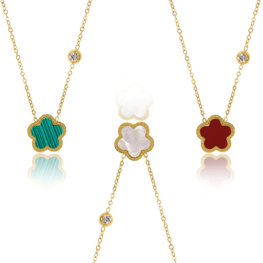 Clover 3er Set Halsketten Gold – Vorderansicht