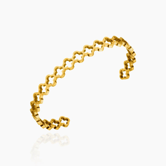  Gold Clover cuff bracelet – unisex and waterproof – Loveness