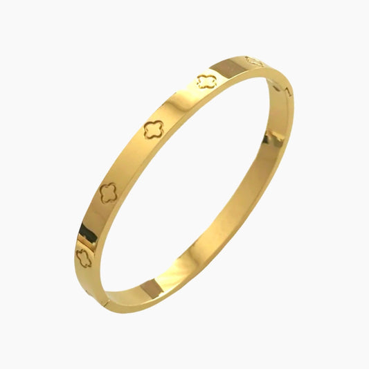 Clover Love bangle bracelet in gold – front view