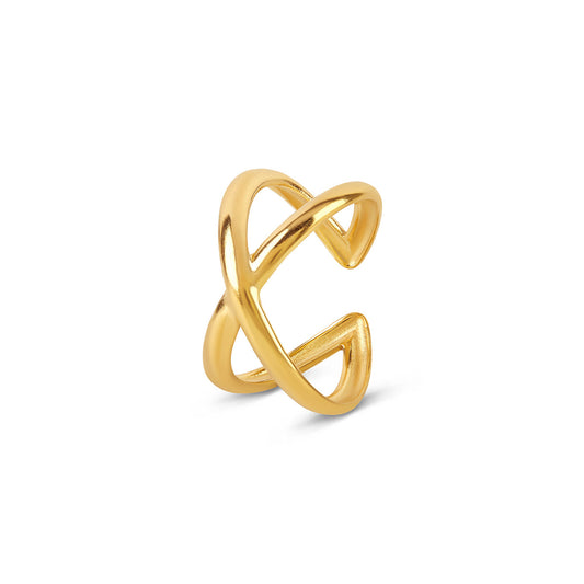 Criss Cross Ring Gold – Vorderansicht