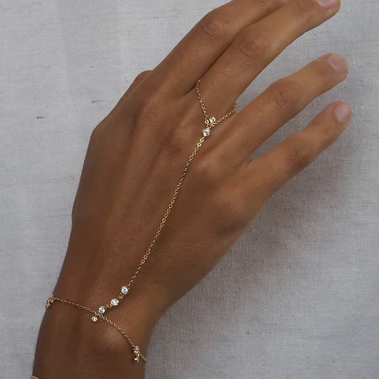 Gold crystal hand chain bracelet – waterproof elegant jewelry Loveness