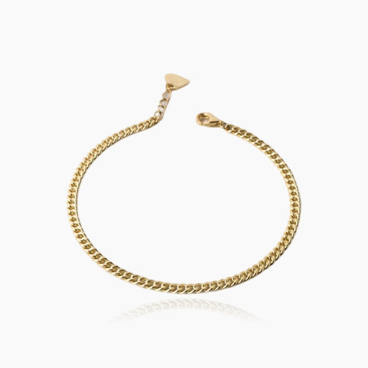 Waterproof Cuban chain bracelet in 18K gold – Loveness