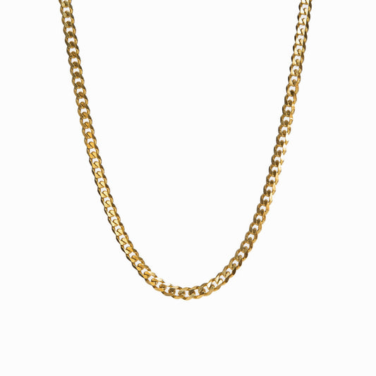 Cuban Link Chain Halskette Gold – Vorderansicht