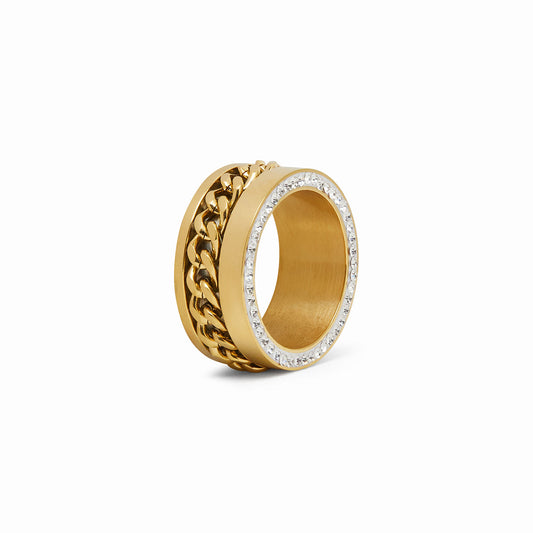 Cuban Stone Layered Ring Gold – Vorderansicht