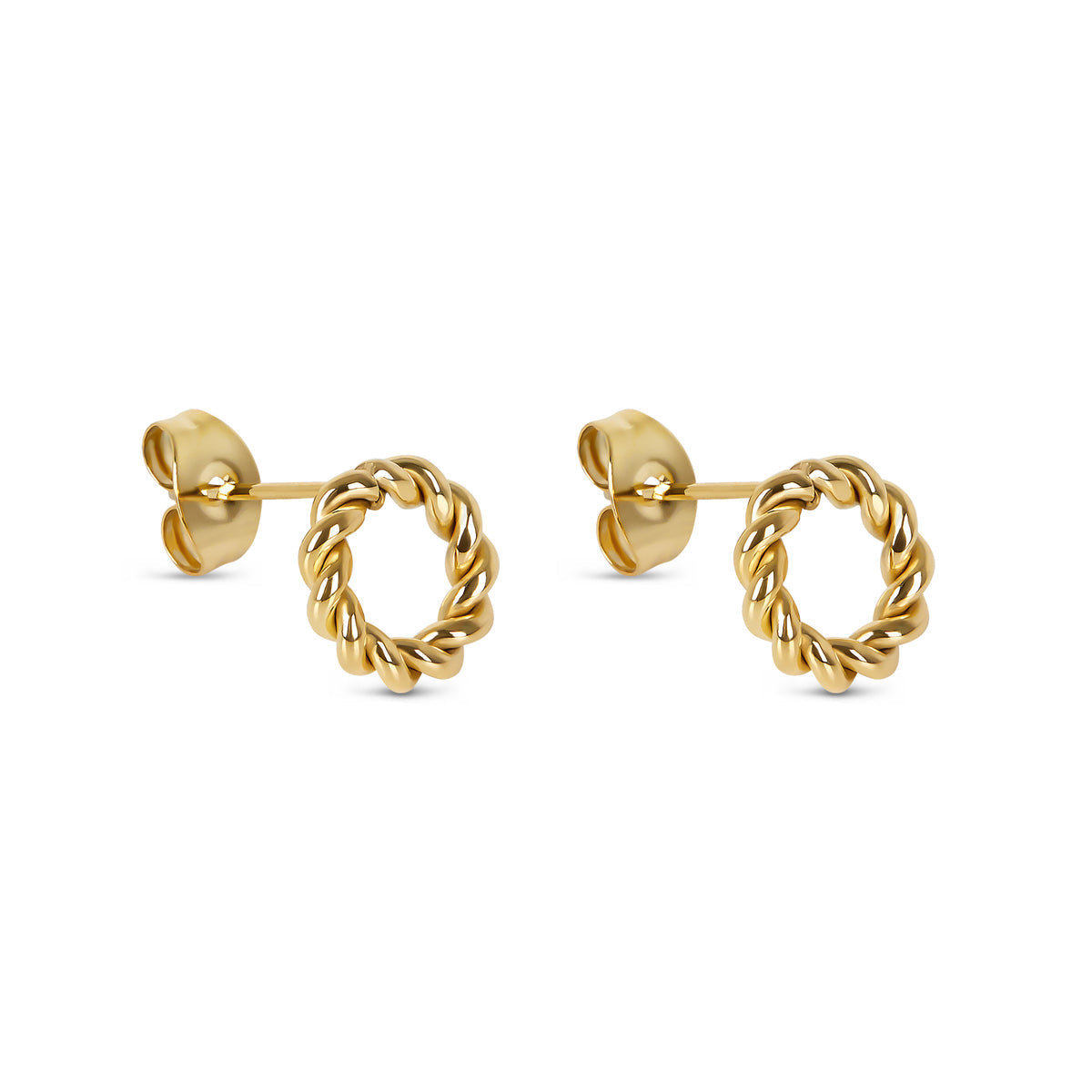 Dainty Rope Ohrstecker Gold – Vorderansicht