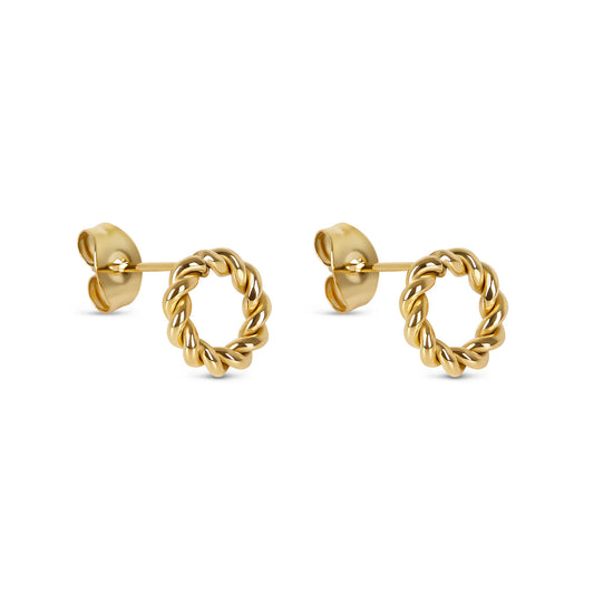 Dainty Rope Ohrstecker Gold – Vorderansicht