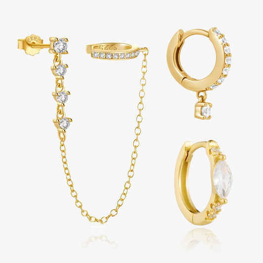 Diamond Cuff earrings set in gold finish