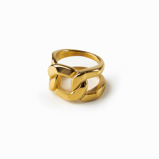Doppelglied-Ring Gold Vorderansicht