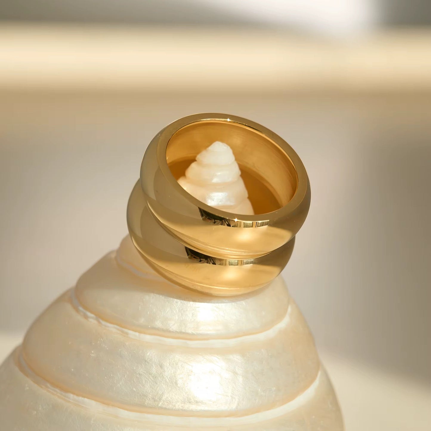 Double hoop ring presented in elegant gift box