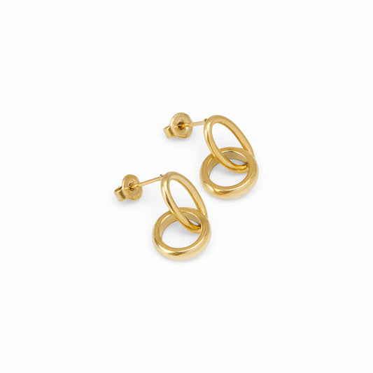 Double Link Creolen Gold – Vorderansicht
