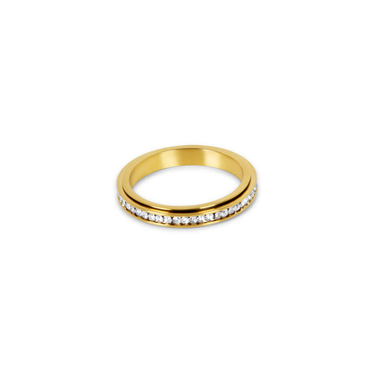 Drehbarer Steinring Gold – Vorderansicht