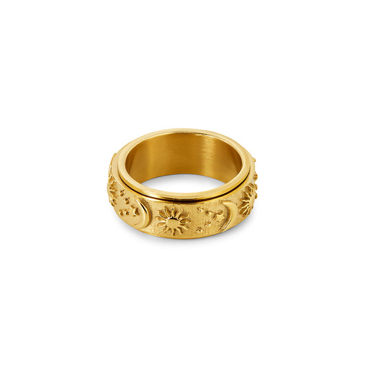 Eclipse Fidget Ring Gold – Vorderansicht