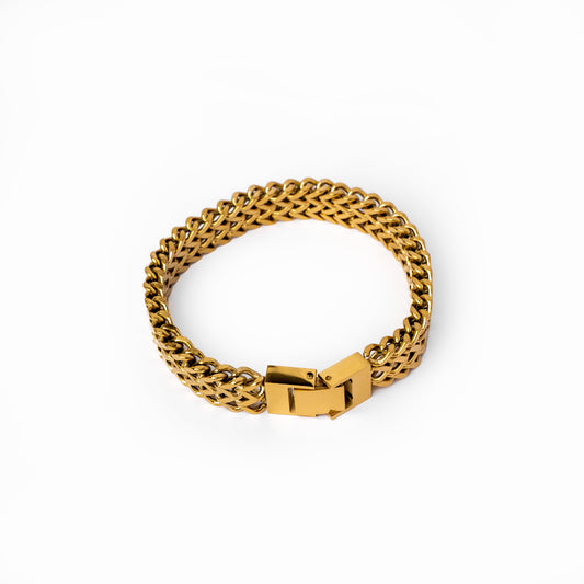 Eden Strukturiertes Armband Gold – Vorderansicht