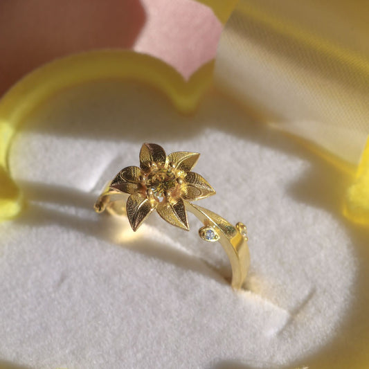 Enchanted Rapunzel Adjustable Ring in 925 Sterling Silver with Zirconia