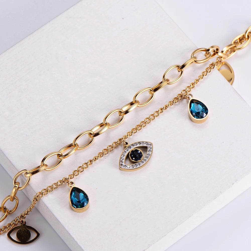 Gift-ready packaging for Evil Eye crystal bracelet