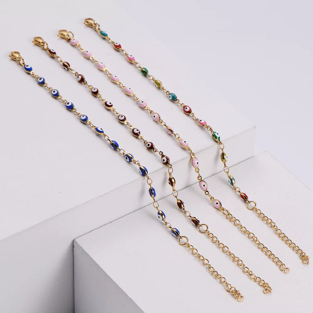  Waterproof evil eye jewelry layered with other bracelets – Loveness