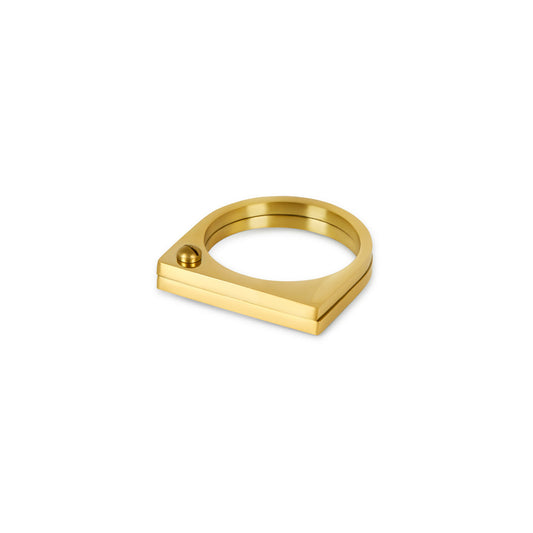 Flacher Schraubring Gold – Vorderansicht