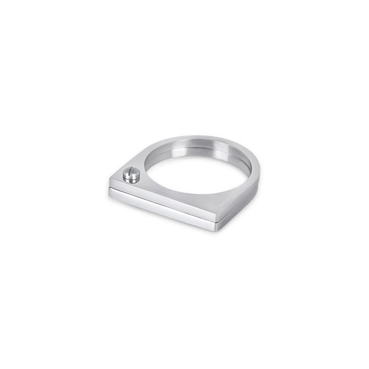 Flacher Schraubring Silber – Vorderansicht