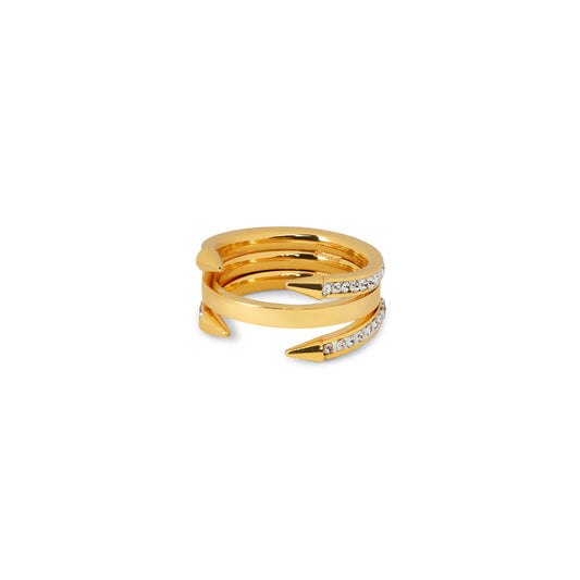 Four Point Nail Stone Ring Gold – Vorderansicht